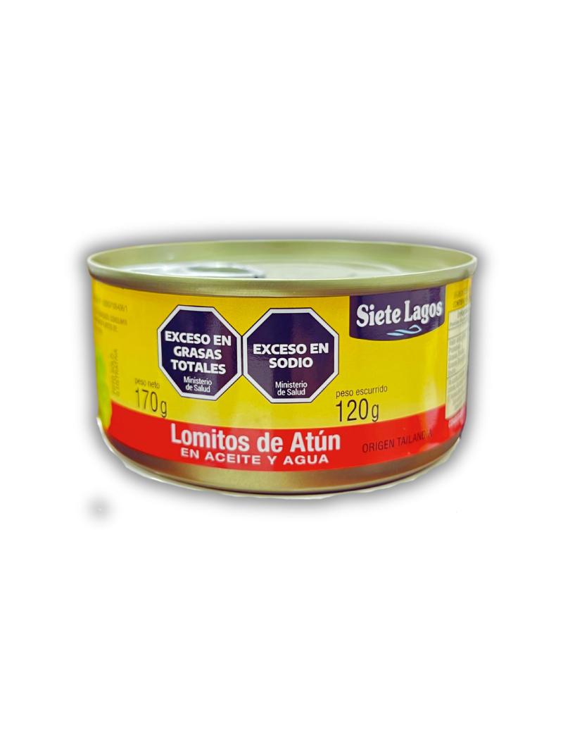 LOMITOS DE ATUN EN ACEITE Y AGUA SIETE LAGOS 170GR