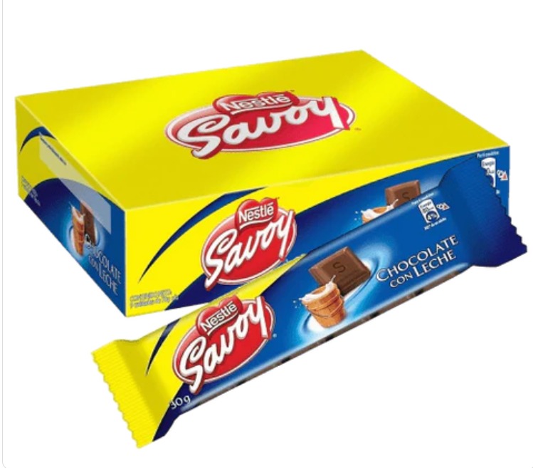 PROMO CHOCOLATE SAVOY 30GR CAJA X 12UNDS X 2CAJAS