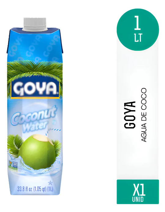 AGUA DE COCO PURA NATURAL SIN AZUCARES VEGANO GOYA 1 LITRO