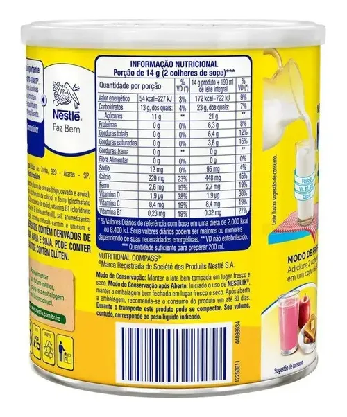 Chocolate Con Leche Nesquik Fresa Lata 380g Nestlé