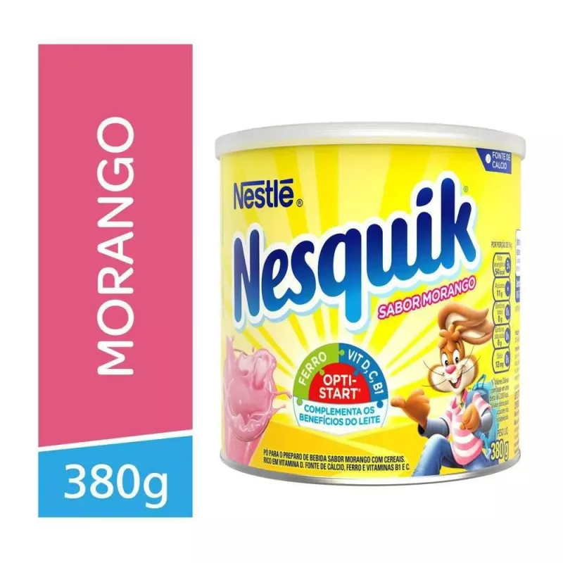 Chocolate Con Leche Nesquik Fresa Lata 380g Nestlé