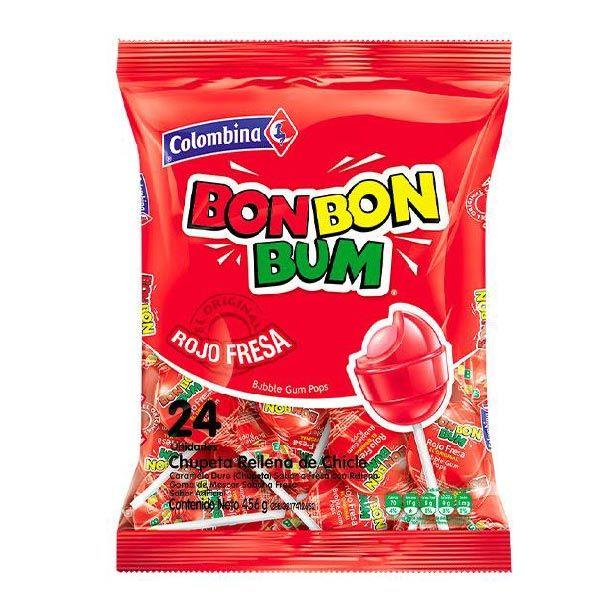 CHUPETA BON BON BUM FRUTILLA CAJA15X24UNDS