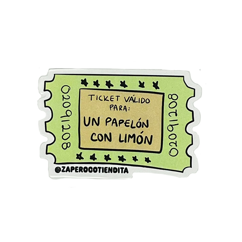 Sticker Ticket Papelón con Limón