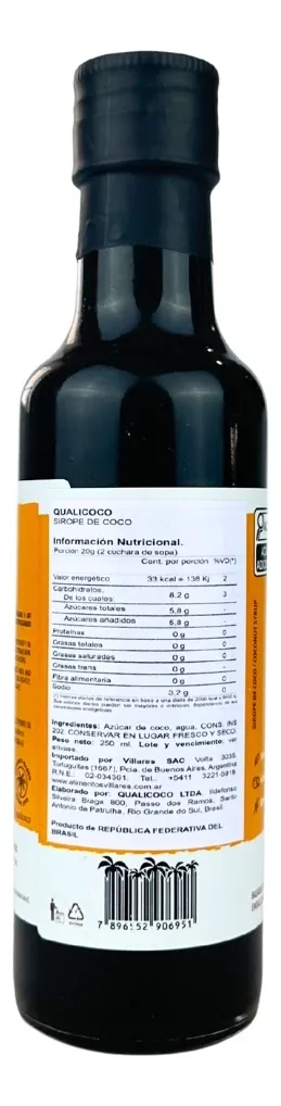 Sirope De Coco Qualicoco Origen Brasil X 250 Ml