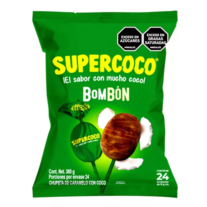 Bombones Supercoco Chupetines Sabor Coco 100g