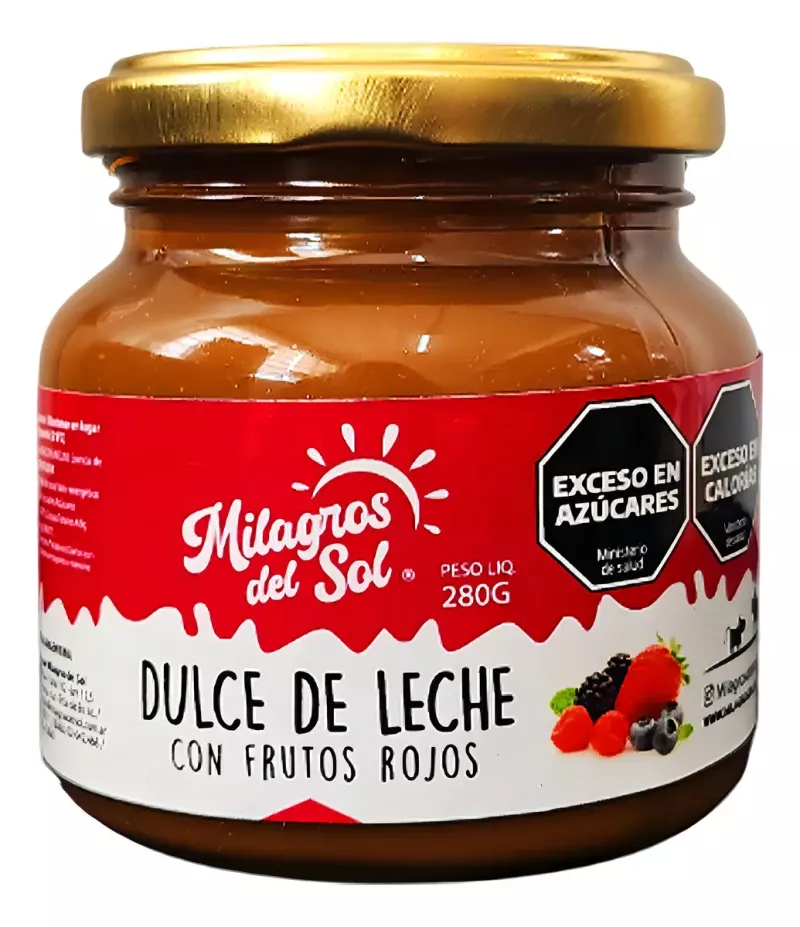 DULCE DE LECHE MILAGROS DEL SOL CON FRUTOS ROJOS 280GR