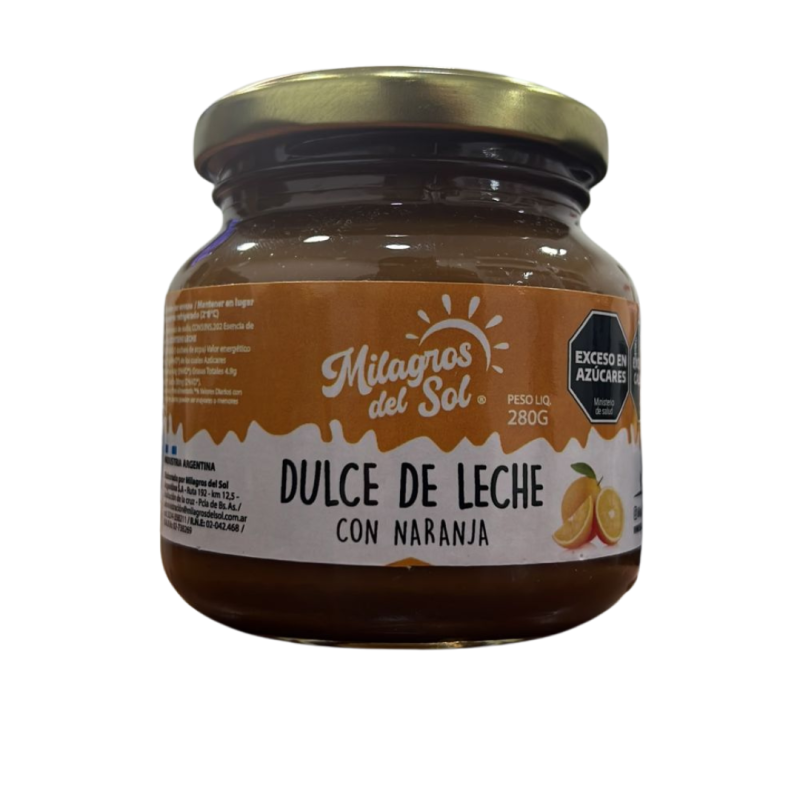 DULCE DE LECHE MILAGROS DEL SOL CON NARANJA 280GR