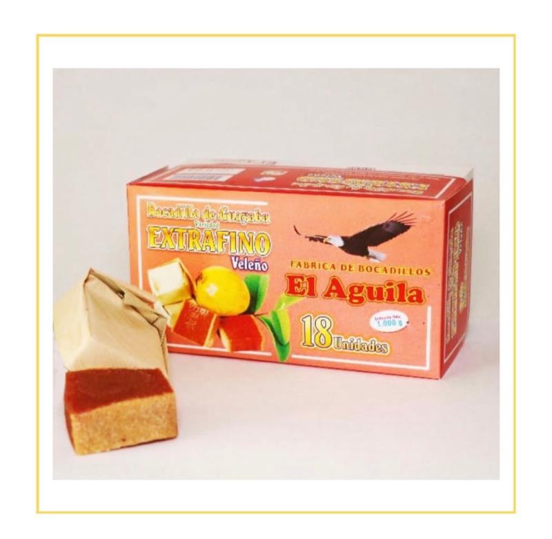 BOCADILLO DE GUAYABA EXTRAFINO CJ 18UNDS EL AGUILA 18 PORCIONES CONTENIDO NETO 1000GR
