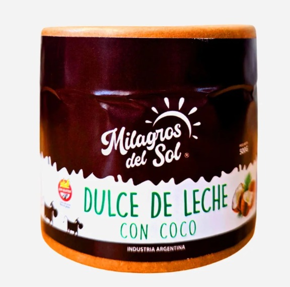 DULCE DE LECHE CON COCO 500GR MILAGROS DEL SOL
