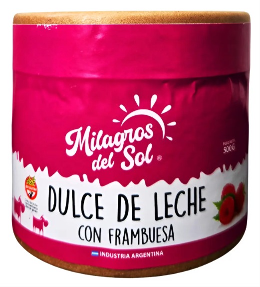DULCE DE LECHE CON MENTA FRAMBUESA 500GR MILAGROS DEL SOL