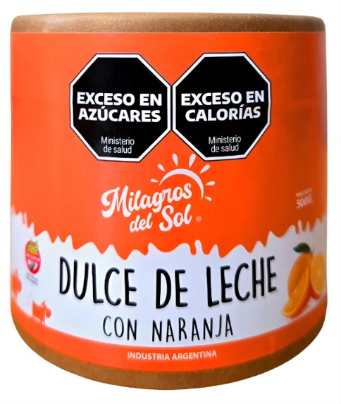 DULCE DE LECHE CON NARANJA 500GR MILAGROS DEL SOL