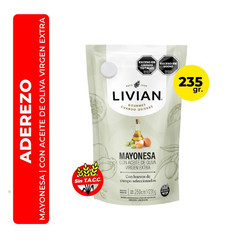 MAYONESA CON ACEITE DE OLIVA LIVIAN 250CM3 / 235G
