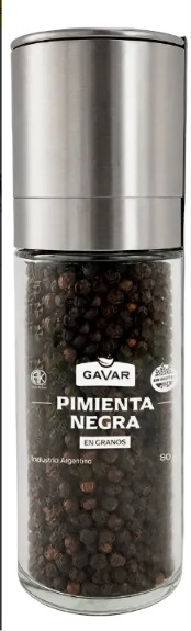 MOLINILLO CHICO PIMIENTA NEGRA EN GRANOS 80GR GAVAR