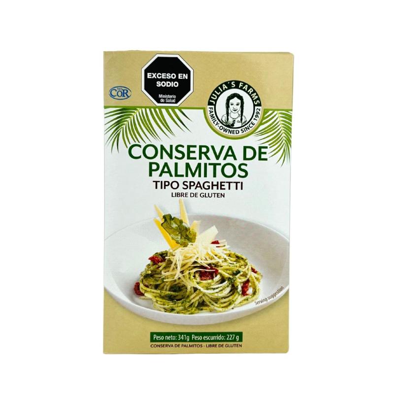 FIDEOS JULIAS FARMS DE PALMITOS X 341 G TIPO SPAGHETTI LIBRE DE GLUTEN