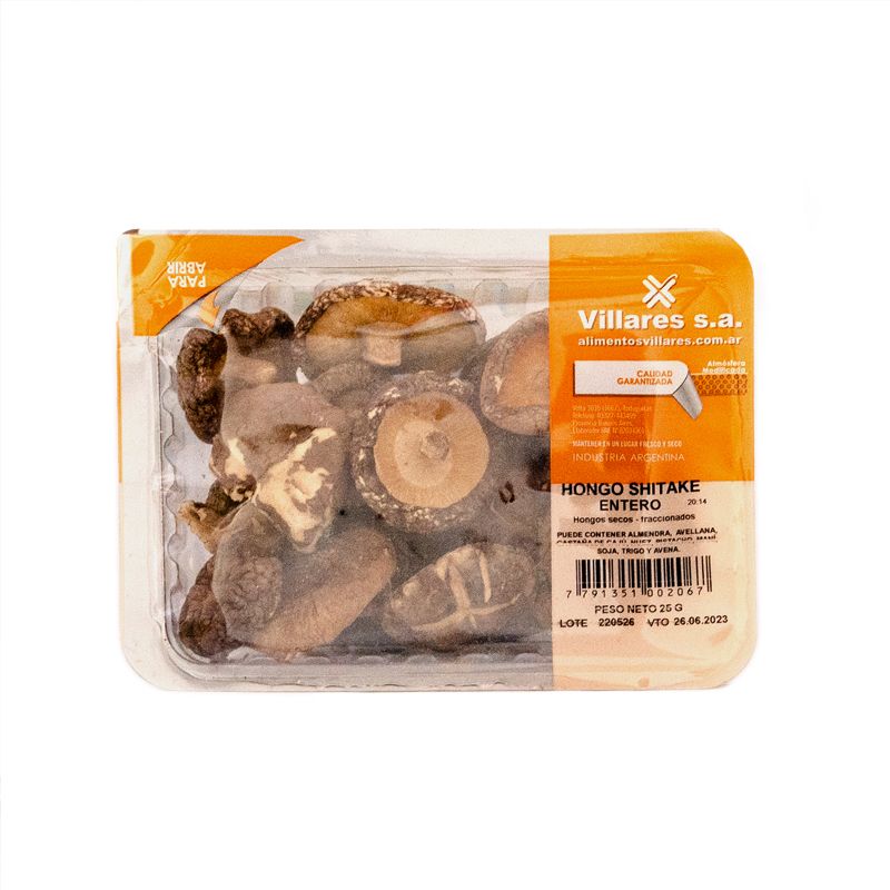 HONGOS SHITAKE ENTEROS X 25 GR EL PEONCITO POTE