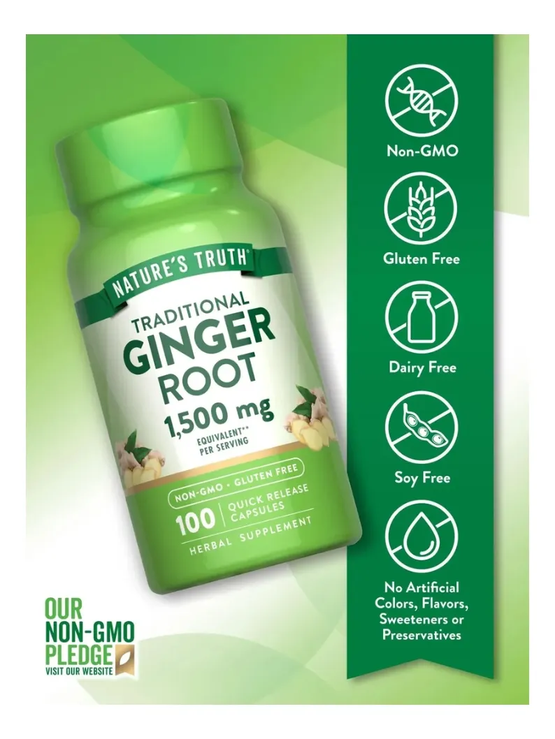 Jengibre Raiz Extracto Natures Truth 100 Capsulas
