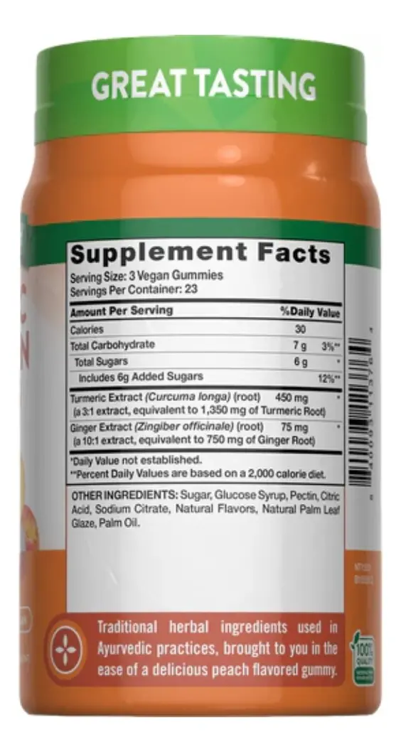 Suplemento Curcuma Y Jengibre Natures Truth 70 Gomitas