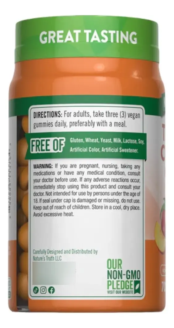Suplemento Curcuma Y Jengibre Natures Truth 70 Gomitas