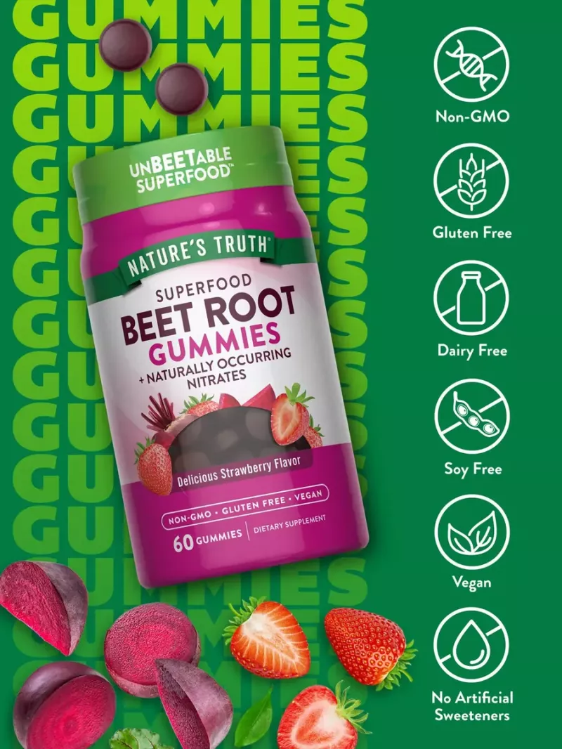 BEET ROOT GUMMIES 60 GUMMIES NATURES TRUTH