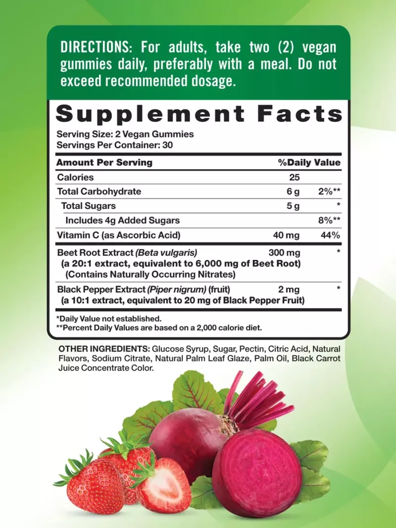 BEET ROOT GUMMIES 60 GUMMIES NATURES TRUTH