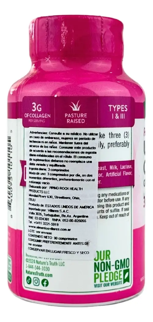 Ultra Colageno 3000 Mg + Vit C Natures Truth 90 Capsulas