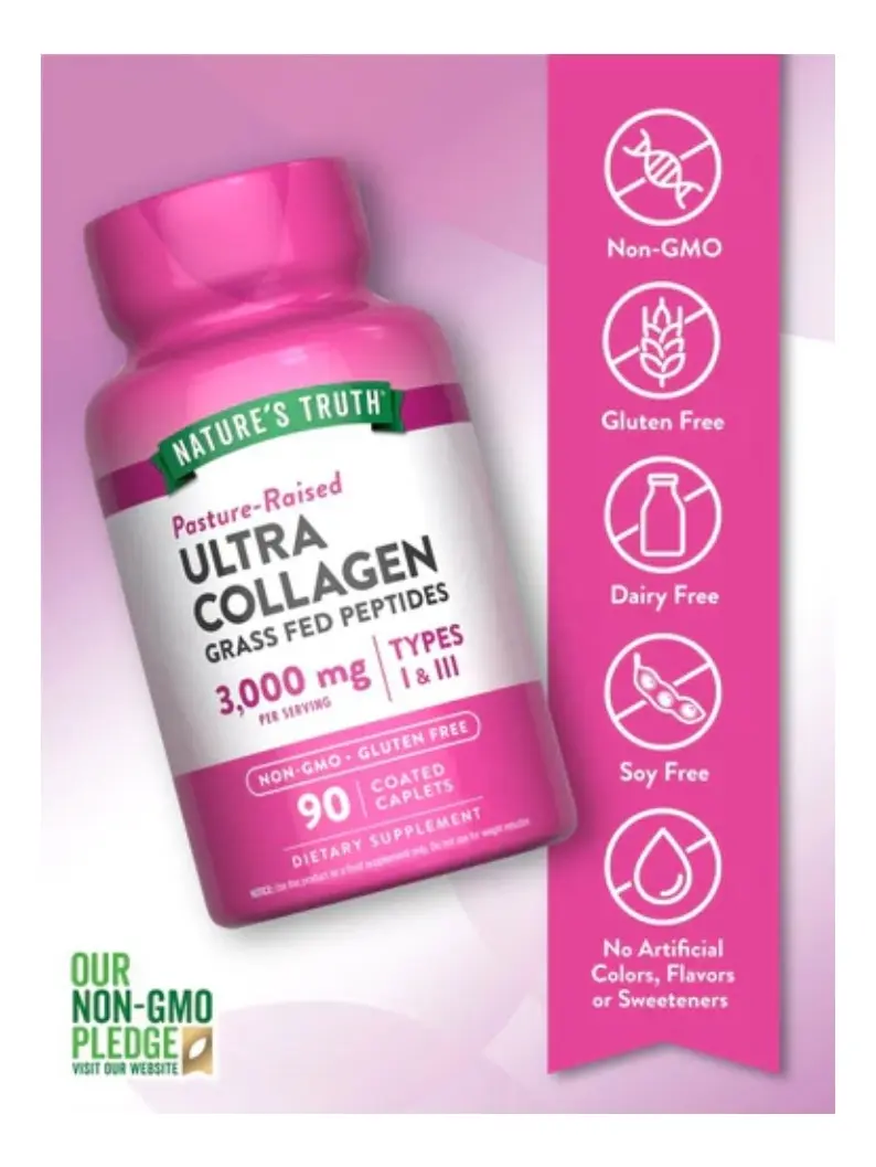 Ultra Colageno 3000 Mg + Vit C Natures Truth 90 Capsulas