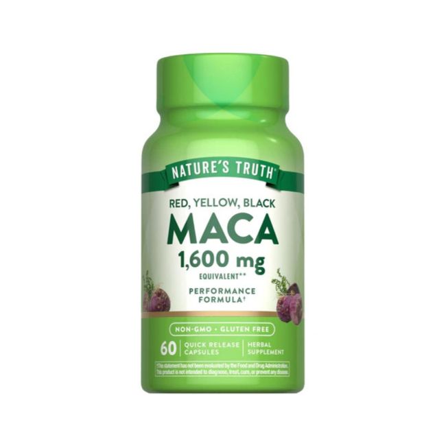 Maca Natures Truth 1600mg 60 Cápsulas Energizantes y Hormonales