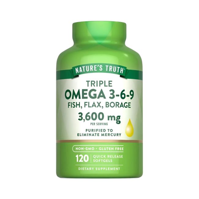 Omega 3 6 9 Triple 3600mg | 200 Cápsulas | Aceites De Pescad Sin Sabor