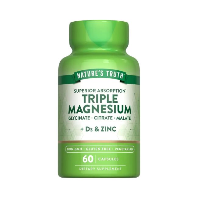 Magnesio Triple Glicinato Natures Truth 60 Capsulas
