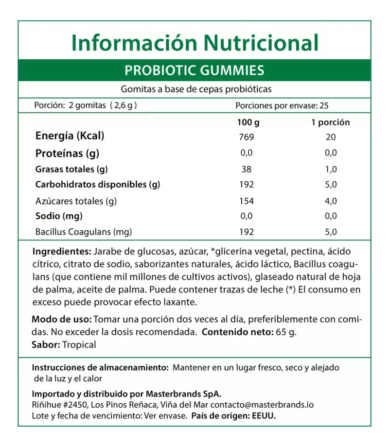 Probioticos Prebiotico Natures Truth 50 Gomitas Ananá