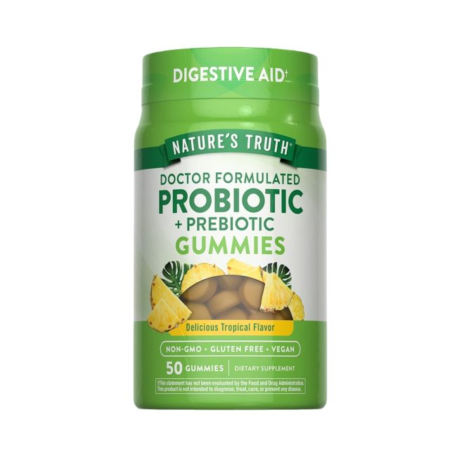 Probioticos Prebiotico Natures Truth 50 Gomitas Ananá
