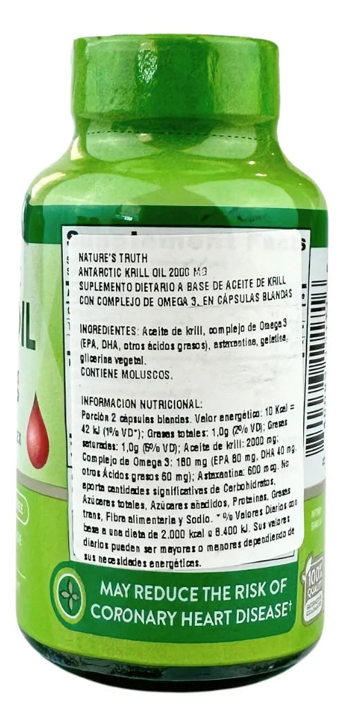 Aceite De Krill Omega 3 2000mg Natures Truth 60 Capsulas