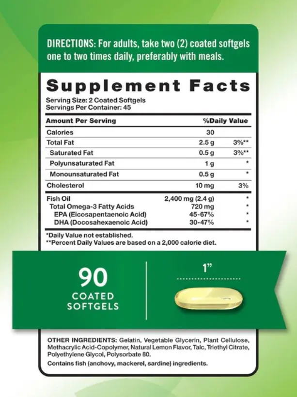 Nature's Truth Aceite De Pescado Sin Olor 90 Capsula Blandas
