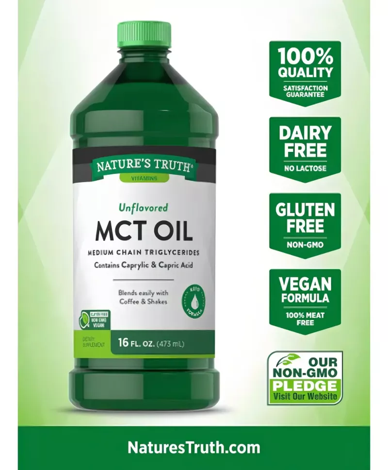 Aceite Mct Oil Líquido 14 G Formula Keto 473 Ml Sabor Sin Sabor