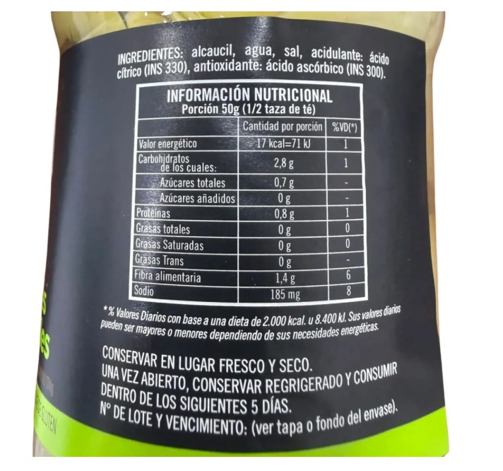 Corazones De Alcauciles Siete Lagos Sin Gluten X 280 Grs