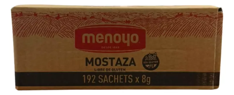Mostaza Menoyo X Caja 192und X 8gr Libre Gluten Restaurantes