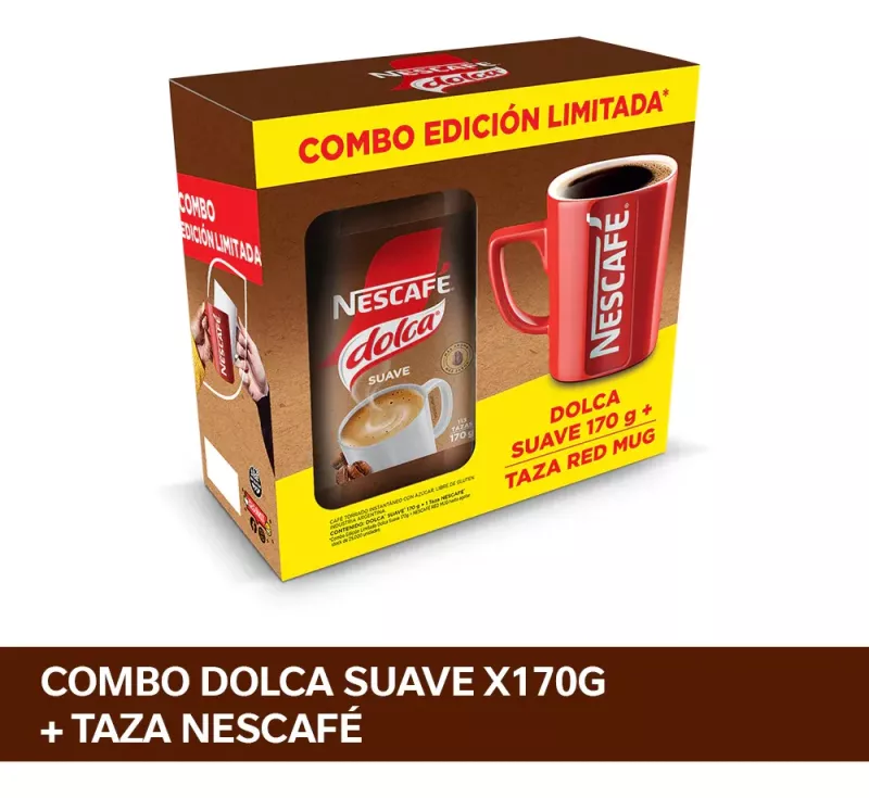 Combo Cafe Nascafe Dolca Suave 170g + Taza Red Mug