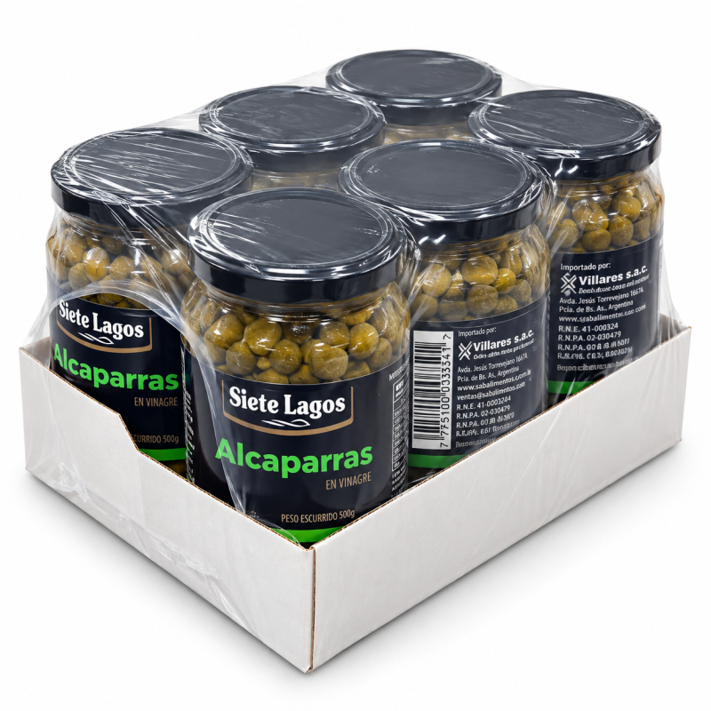 Alcaparras 7 lagos 700gr pack de 6unds