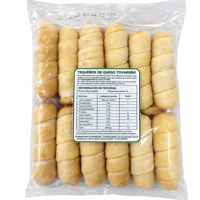 Tequeños pre-fritos para horno o Air Frayer x Docena