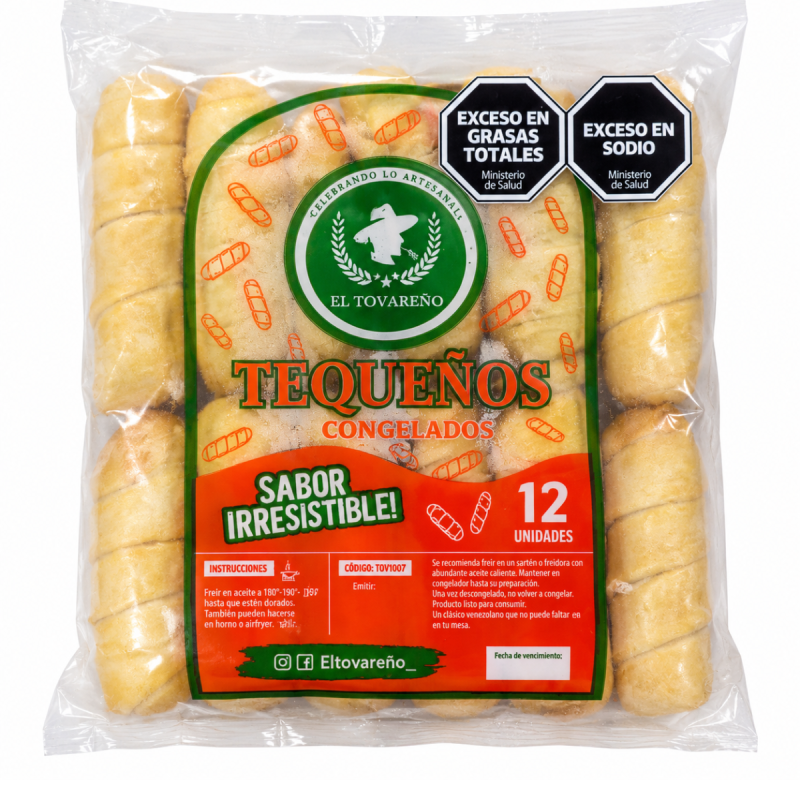 Tequeños pre-fritos para horno o Air Frayer x Docena