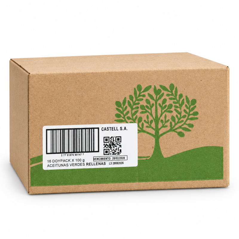 Caja de aceitunas rellenas castell 100gr x 16unds