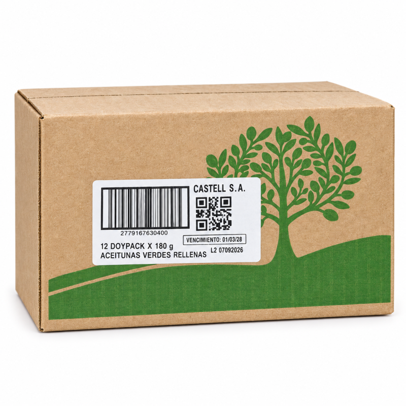 Caja de aceitunas rellenas castell x 180gr x 12unds