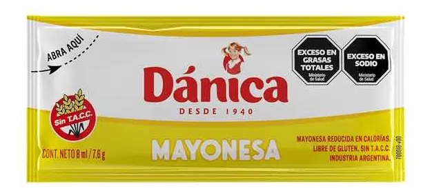 Mayonesa Danica X 8ml Individual Sobres Caja X 192 U