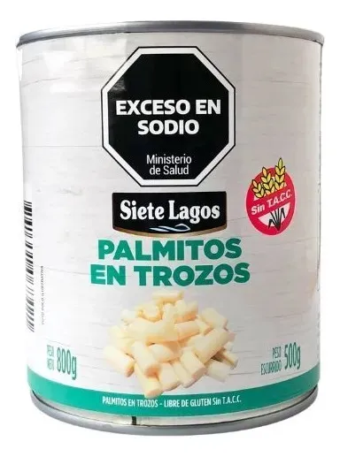 Palmitos En Trozos Siete Lagos X 800 Grs