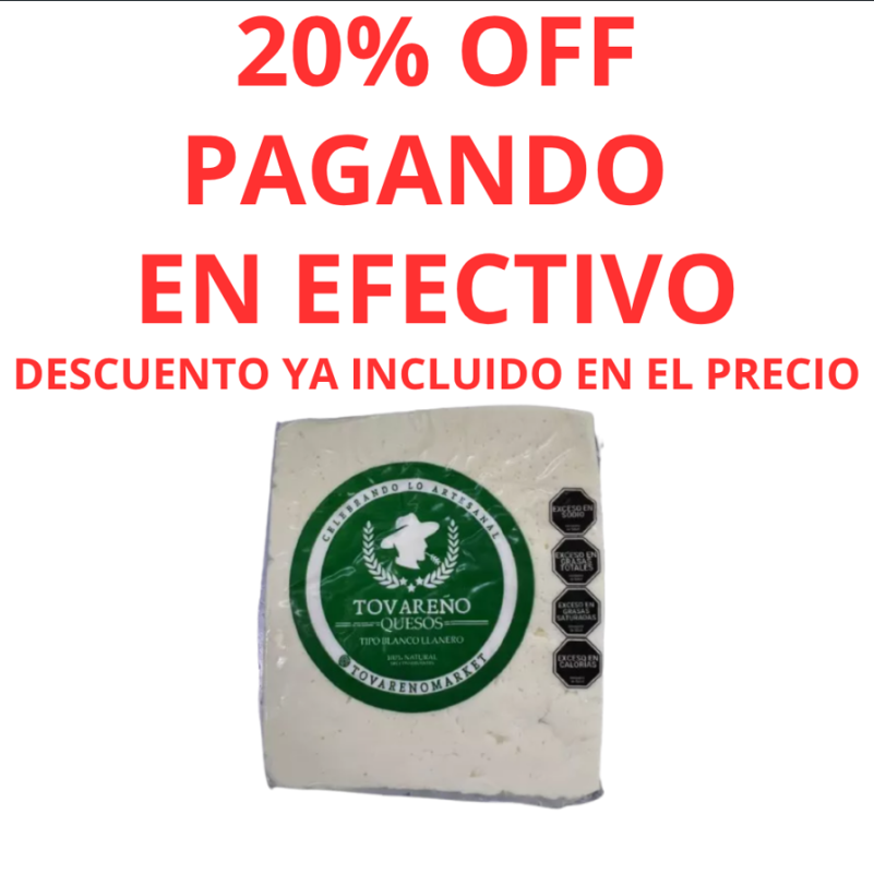 QUESO LLANERO PORCIONADO X KG SOLO EFECTIVO