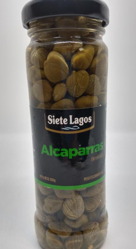 ALCAPARRAS SIETE LAGOS EN VINAGRE SIETE LAGOS 100G neto, 60g escurrido