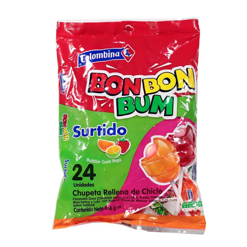 CHUPETA BON BON BUM SURTIDA CAJA15X24UND