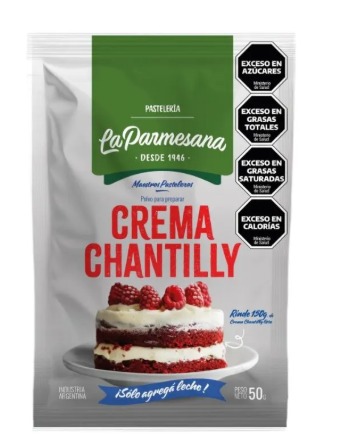 POLVO PARA PREPARAR CREMA CHANTILLY LA PARMESANA 50GRX15UND