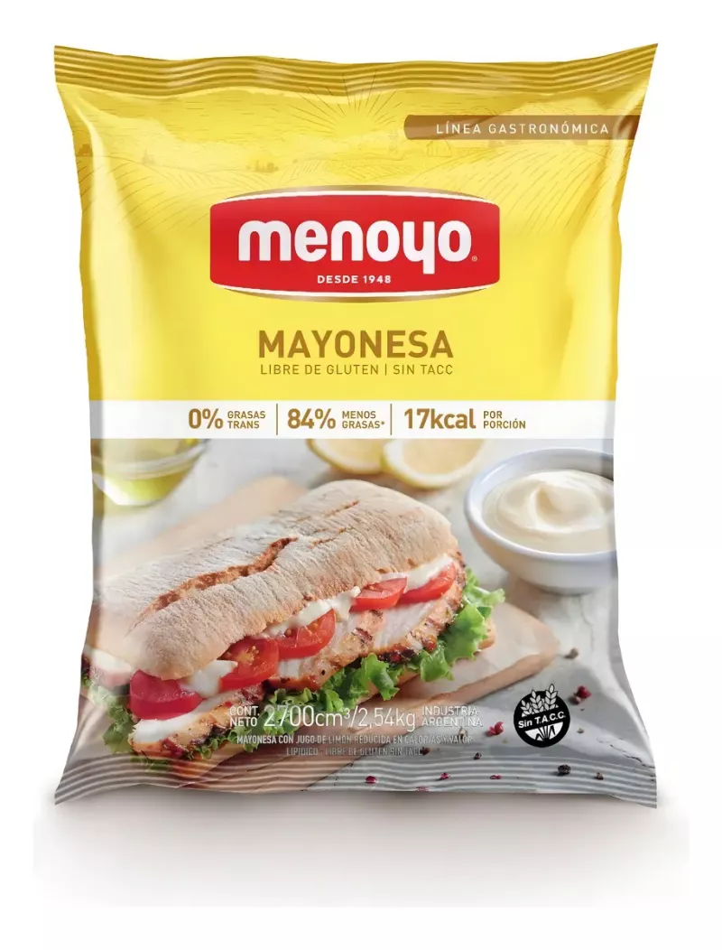 Mayonesa Menoyo Sin Tacc- Kosher Sachet 2.5 Kg
