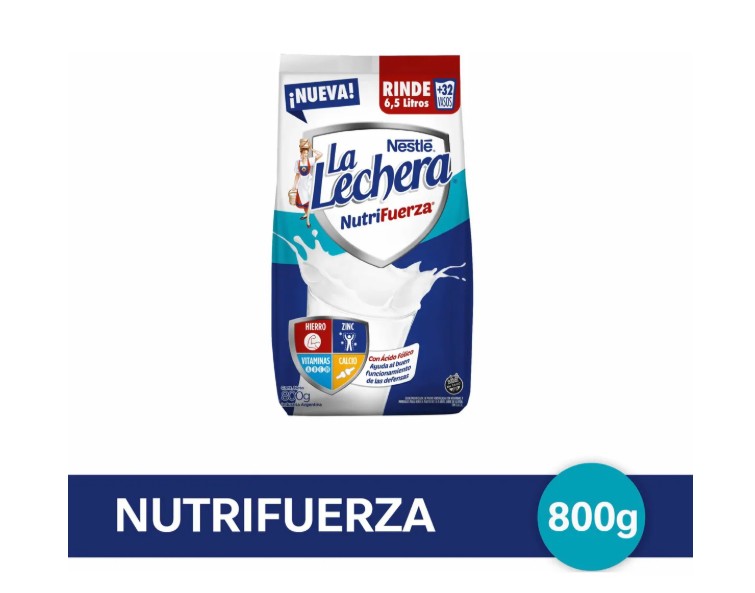 La Lechera Nutrifuerza Leche En Polvo Pack X 800g